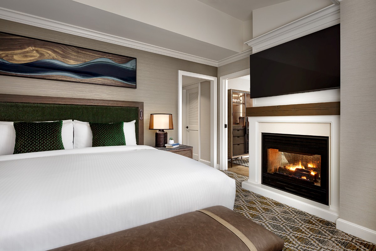 Fairmont Chateau Whistler Gold Floor - Junior Suite with king bed and fireplace